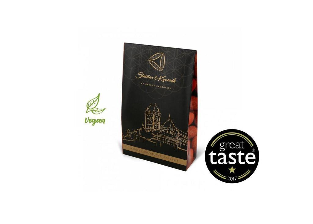 Charles´s Almonds in Dark Chocolate and Chilli with Salt, 100 g dragees