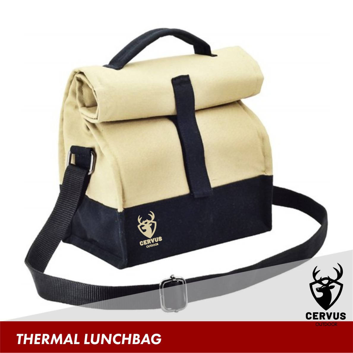 Canvas lunch bag with thermal lining