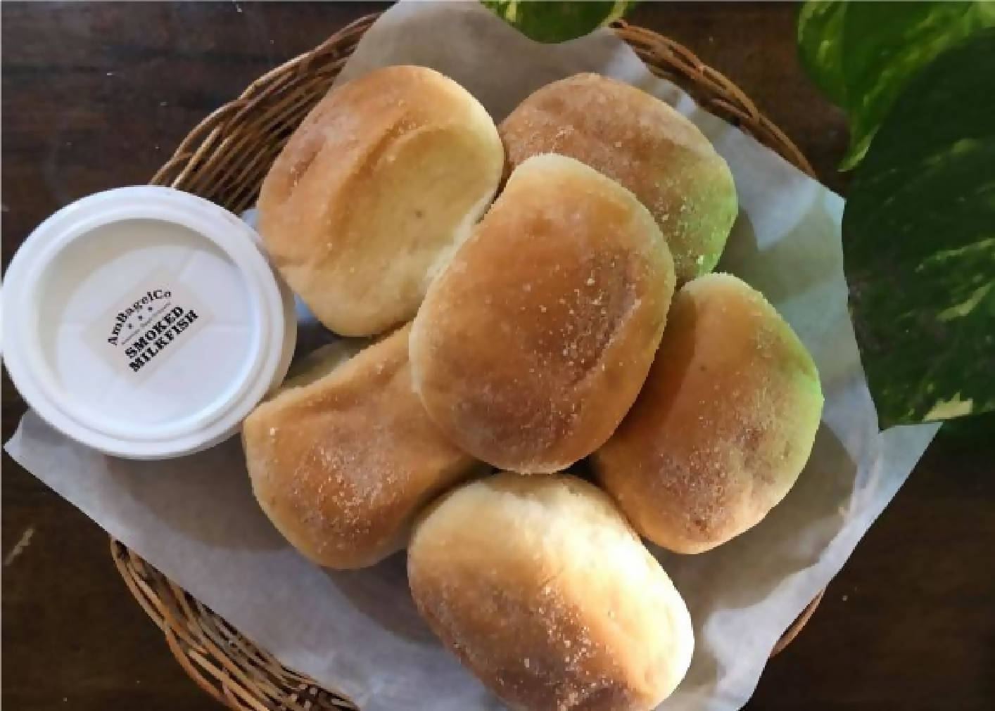 Sour dough pandesal with smoked cheese