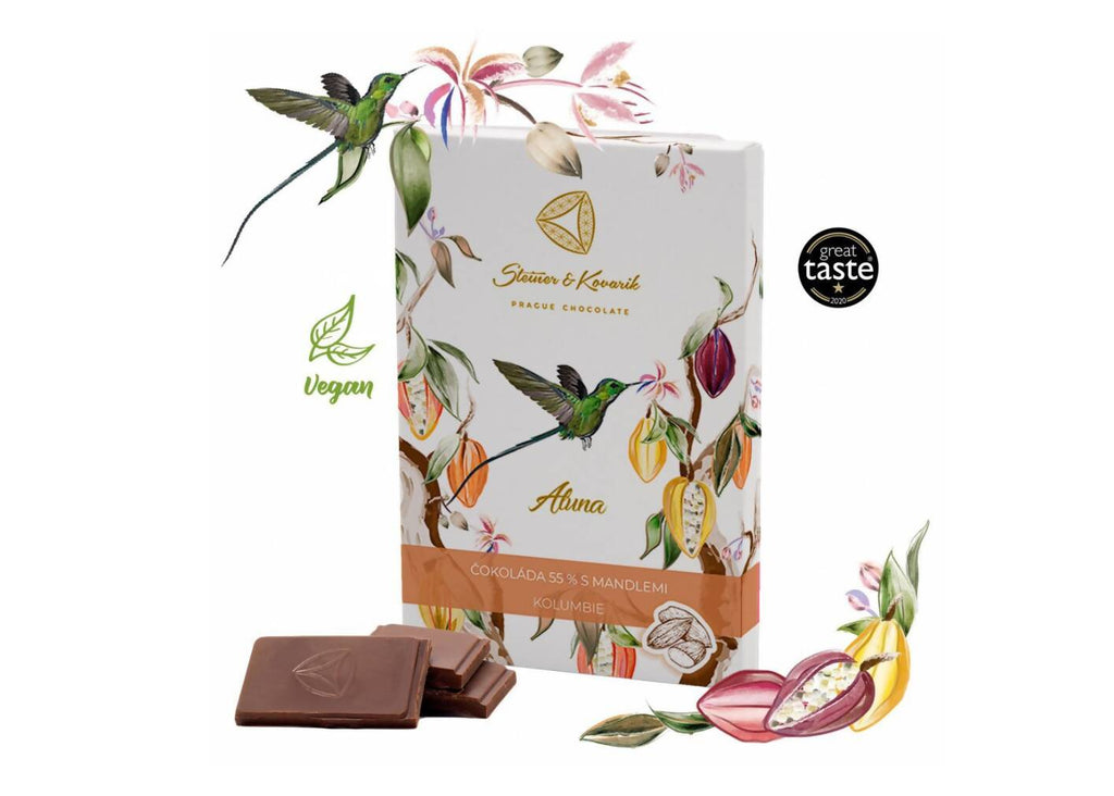 Aluna - Organic - chocolate 55% with almonds, 70g