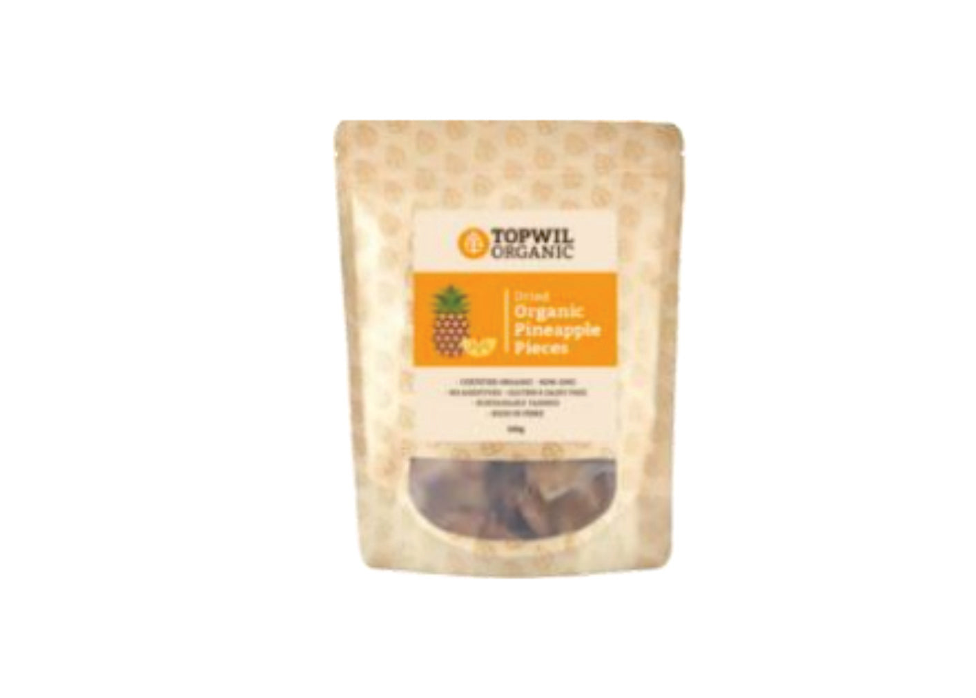 Dried Organic  Pineapple  Pieces 100g