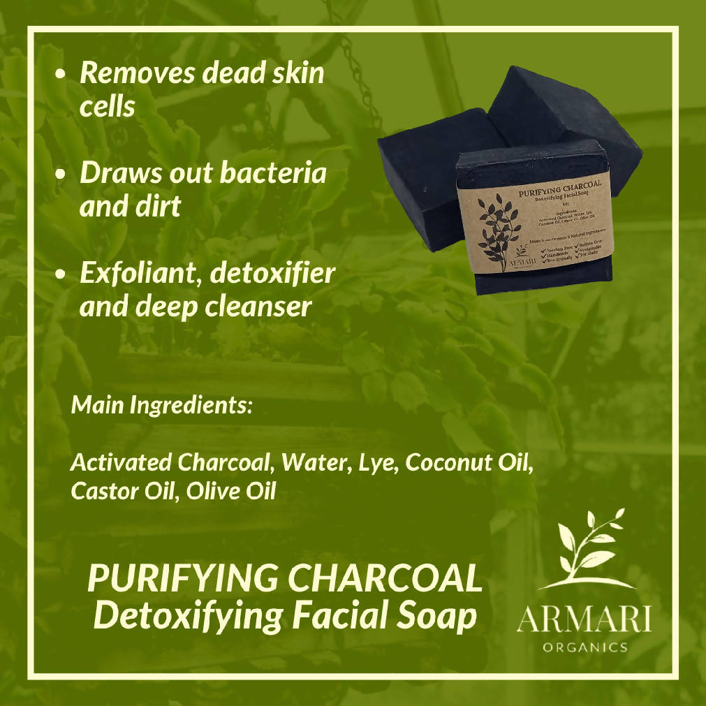 Purifying Charcoal Detoxifying Facial Soap by Armari Organics